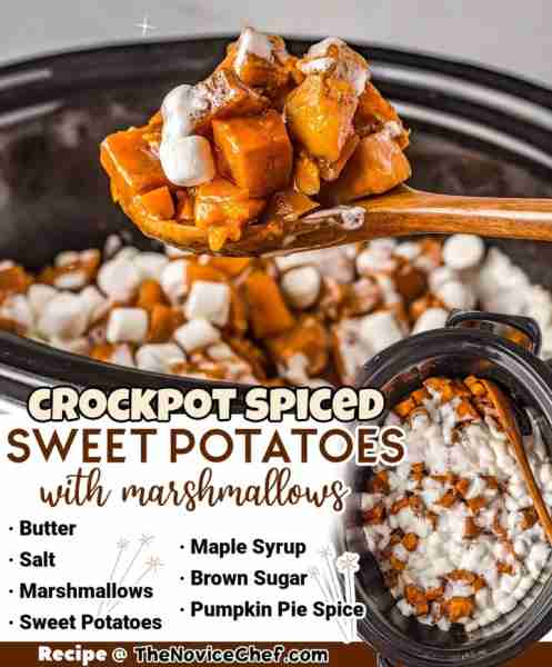 Crockpot Sweet Potatoes With Marshmallows! 🧡 The perfect travel friendly easy side dish for Fall!...