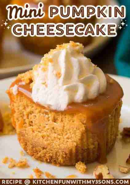 Full Recipe 👇 MINI PUMPKIN CHEESECAKE - these are Heavenly and perfect for Fall! 🧡