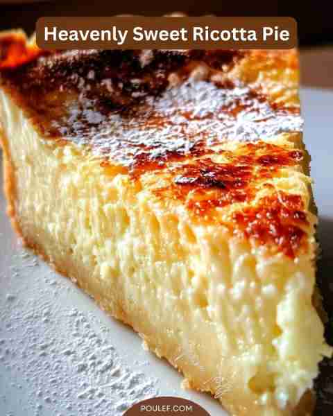 Heavenly Sweet Ricotta Pie Ingredients: - For the crust: - 1 ¼ cups all-purpose flour - ½ tsp salt -...