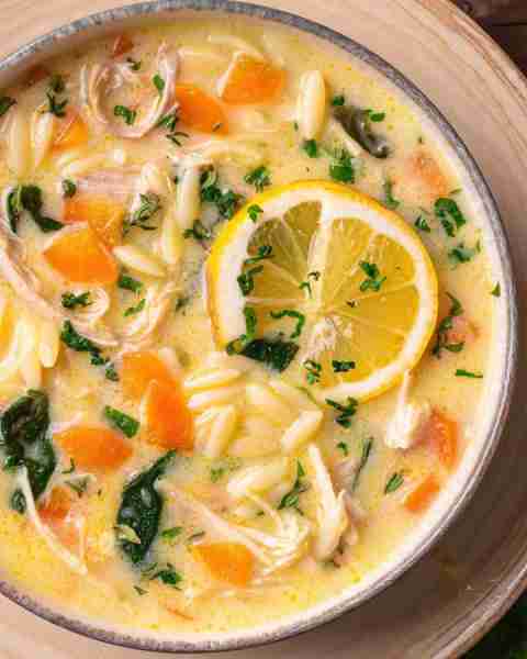 🍋🍋Lemon Chicken Orzo Soup with Spinach 🍋🍋 30 Minutes, One-Pot.🍋🍋