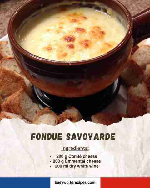 🫕 Fondue Savoyarde (Cheese Fondue) 🧀🍷 A rich melted cheese fondue from the French Alps. Ingredien...