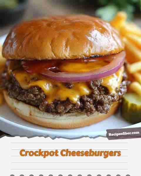 Crockpot Cheeseburgers 🍔🍽️🧀 Enjoy delicious cheeseburgers with minimal effort using your slow cook...