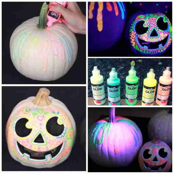 GLOW IN THE DARK PUMPKINS...this is awesome!! 🎃 Find this & Over 40 of the BEST Pumpkin Decorating...