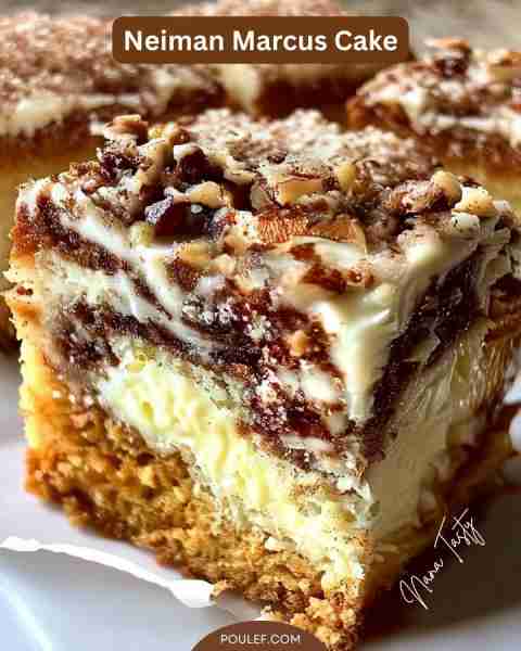 Neiman Marcus Cake Ingredients: - 1 box cake mix (any flavor) - 1 stick butter, melted - 2 large egg...