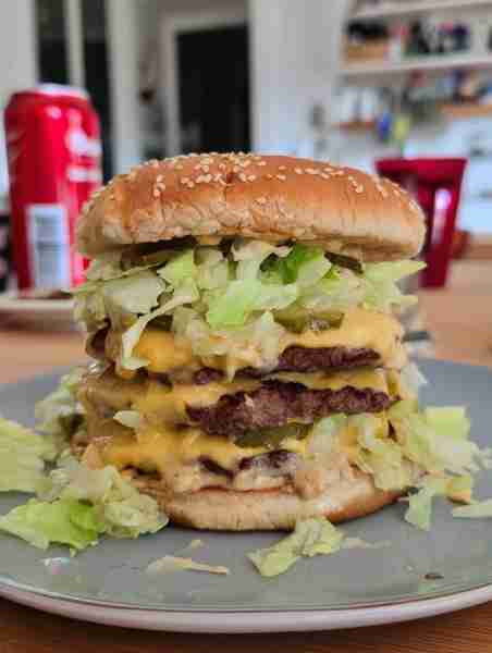 Homemade Keto Big Mac Burger Ingredients For the burger patties: 1 lb ground beef (80/20 blend works...