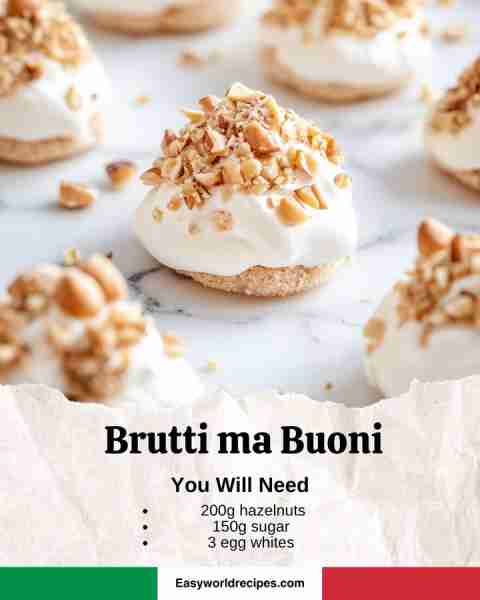 🌰🍪🇮🇹 Brutti ma Buoni (Hazelnut Cookies) Ingredients: 7 oz (200 g) hazelnuts 5.3 oz (150 g) sugar 3...