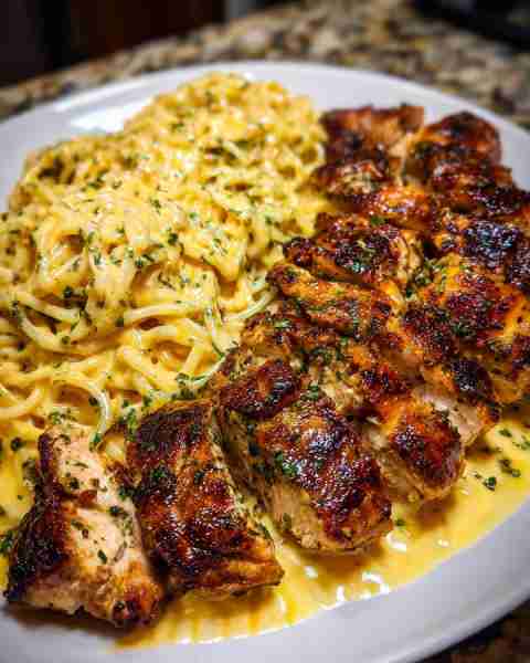 Velveeta Garlic Butter Chicken with Spaghetti Alfredo Ingredients: 1 pound spaghetti 1.5 pounds bone...