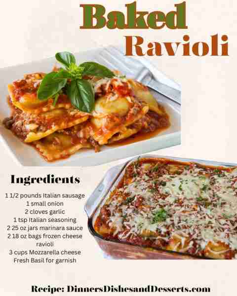 Baked Ravioli makes for a delicious and comforting dinner. Recipe in comments ⬇️