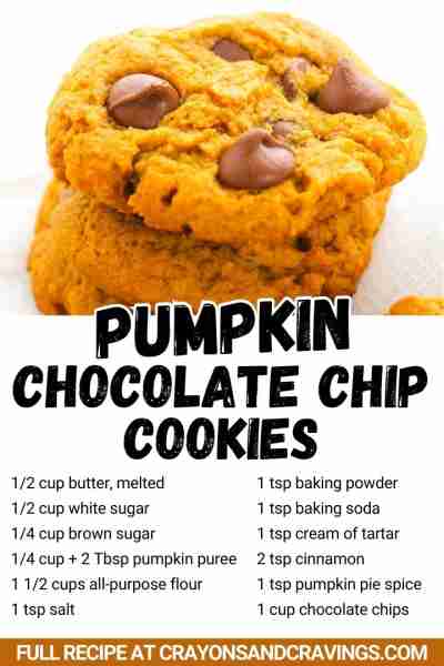 Your new go-to fall cookie! PUMPKIN CHOCOLATE CHIP COOKIES 🎃 ½ cup butter, melted ½ cup granulated...