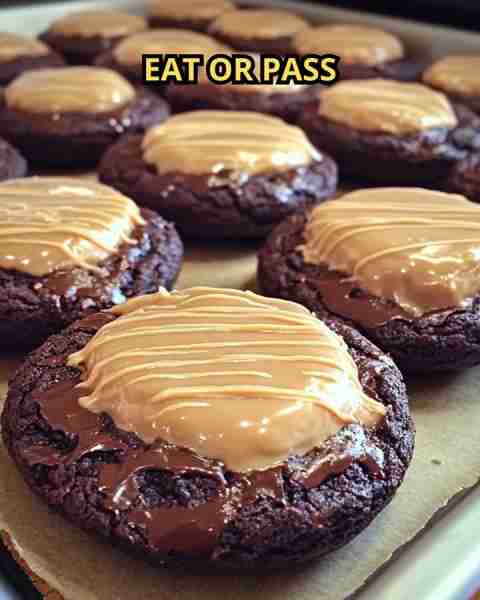 Buckeye Brownie Cookies Ingredients: For the Brownie Dough: 1 box (19.5-ounce) fudge brownie mix 2 t...