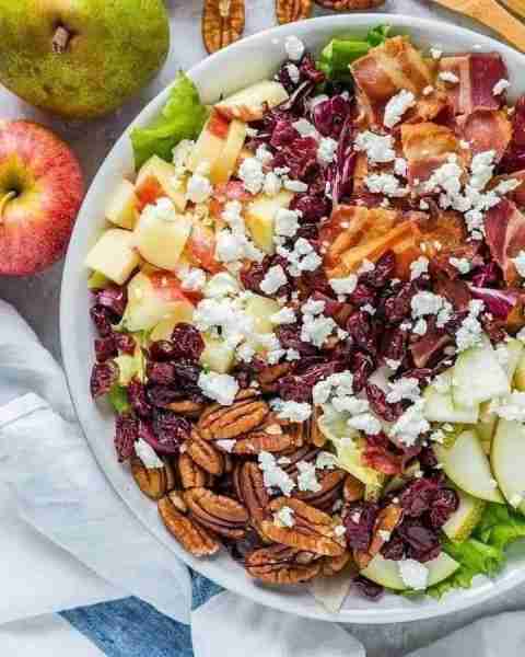 Chopped Autumn Salad + Creamy Homemade Dressing 🍐🍂🍎