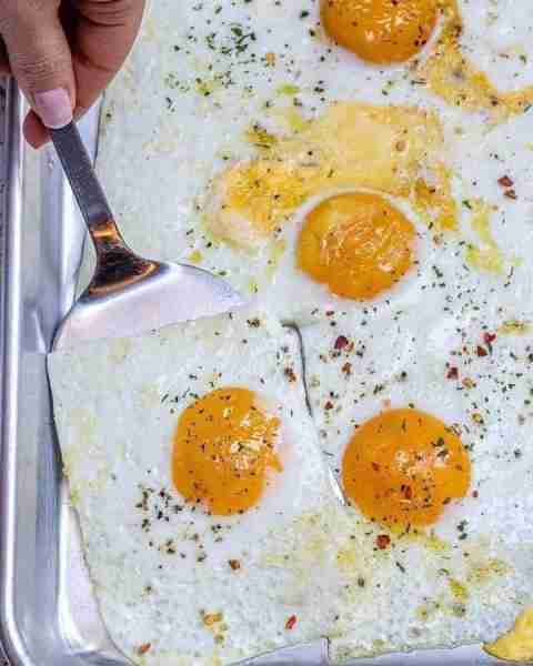 Quick + Easy Sheet Pan Eggs for a Crowd - Ok...this is the BEST thing I've done in quite a while!