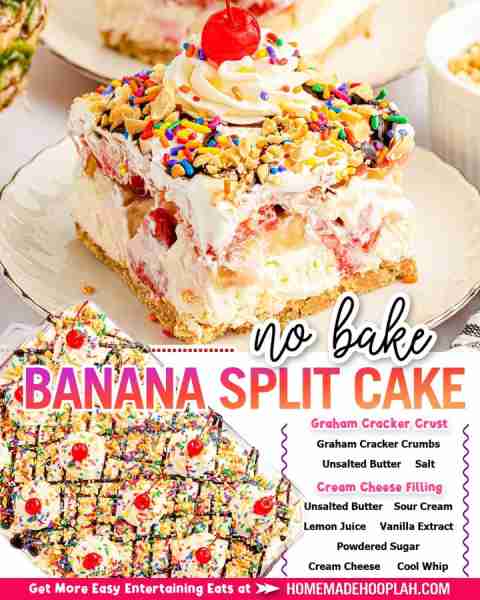 Layered with a graham cracker crust, sweet cream cheese, and topped with classic sundae toppings, th...