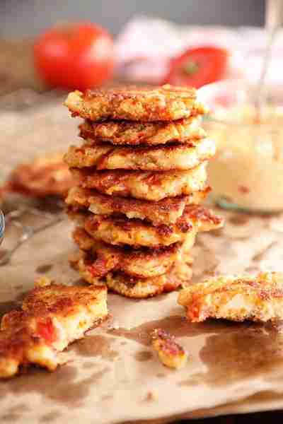 Golden, crispy, and oozing pimento cheese — meet your new favorite bite! These Tomato & Pimento Chee...