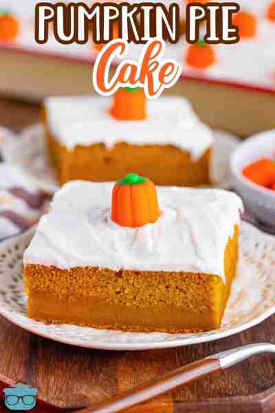 Pumpkin Pie Cake only has 5 ingredients but it tastes completely homemade! It is a dessert that tast...