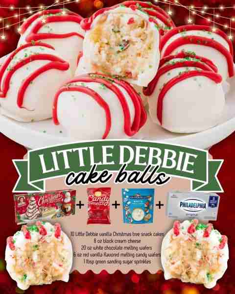 LITTLE DEBBIE CHRISTMAS TREE CAKE BALLS! 10 Little Debbie vanilla Christmas tree snack cakes 8 oz bl...
