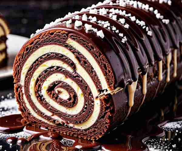 🍫 Chocolate Swiss Roll with Cream Filling & Ganache 📝 Intro This Swiss roll is soft, rich, and fil...