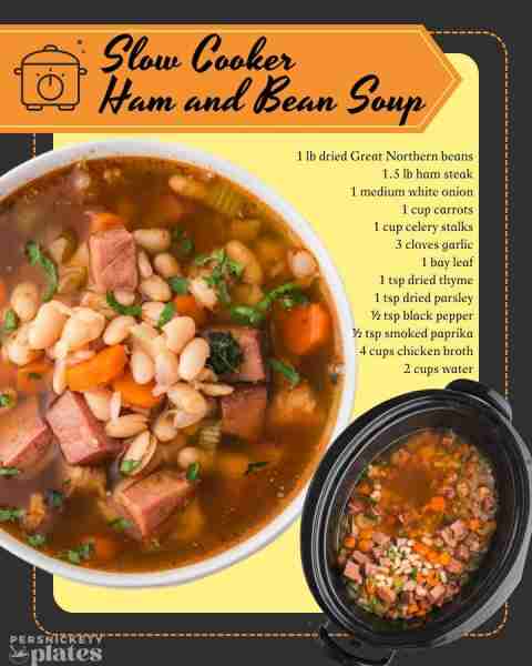 Slow Cooker Ham & Bean Soup 🫘🥣