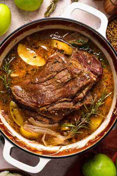 🍏 Apple Cider Braised Pork Shoulder with Apples & Mashed Potatoes 🍏 Only 10 minutes of prep! 🍏