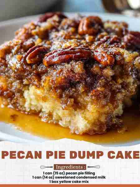Pecan Pie Dump Cake Ingredients: 1 can (15 oz) pecan pie filling 1 can (14 oz) sweetened condensed m...