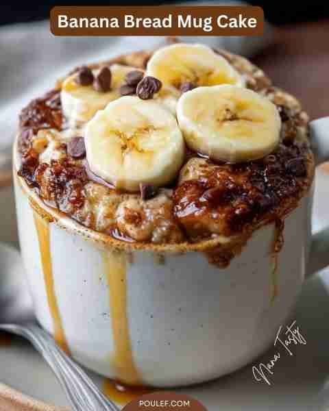 🍌 Banana Bread Mug Cake 🍰 Ingredients ½ medium overripe banana, mashed (about ¼ cup) 1½ tablespoon...