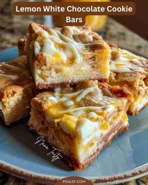 Lemon White Chocolate Cookie Bars Ingredients: 1 cup unsalted butter, softened 1 1/4 cups granulated...
