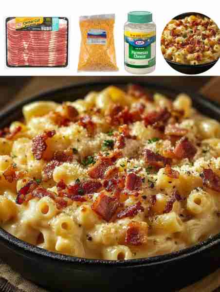 Smoky Bacon Mac and Cheese with Gouda Ingredients: - 1 lb macaroni - 6 slices of bacon, chopped - 4...