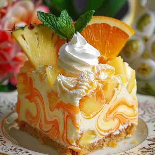 😋🍍🍊 Refreshing Southern Pineapple Orange Swirl Cheesecake Recipe in First Coʍmеոτ 👇 Enjoy ❤️👇👇...