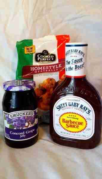 3 Ingredient Grape Jelly Meatballs Recipe Ingredients: 18 oz grape jelly (any brand will be fine) 18...