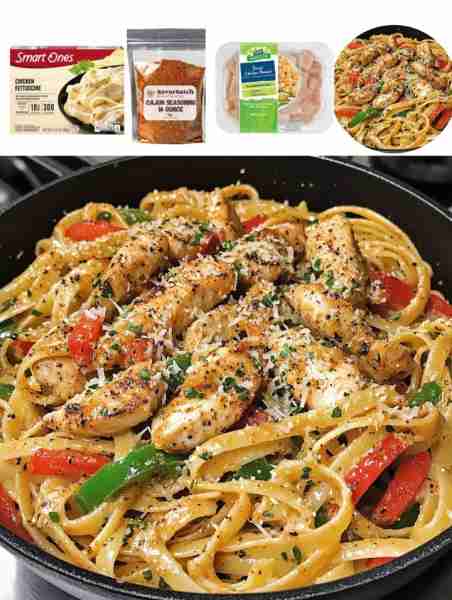 Creamy Cajun Chicken Pasta Ingredients: - 8 oz. fettuccine pasta - 2 boneless, skinless chicken brea...