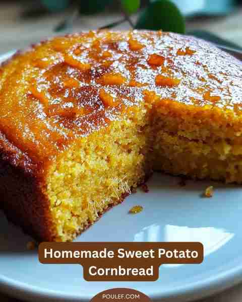 Homemade Sweet Potato Cornbread Ingredients: 1 cup mashed sweet potatoes (cooked) 1 cup cornmeal 1 c...