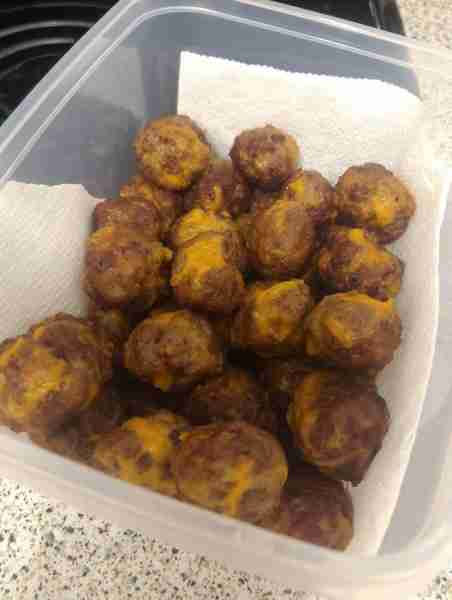 Keto Sausage Cheese Balls Ingredients 1 lb ground breakfast sausage (pork or turkey, uncooked) 1 1/2...
