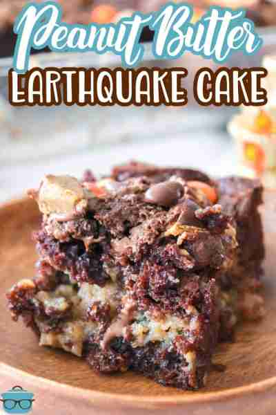 Peanut Butter Earthquake Cake turns a chocolate cake mix into an incredibly delicious and unique cak...