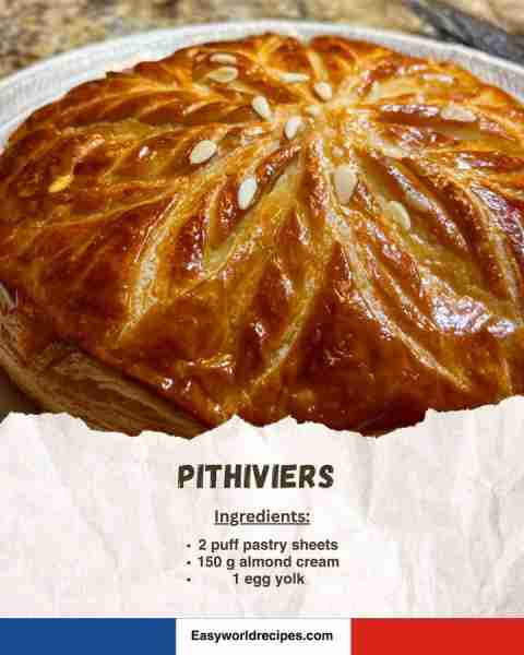 🥧 Pithiviers 🥮 A puff pastry cake filled with almond cream. Ingredients: • 2 puff pastry sheets •...