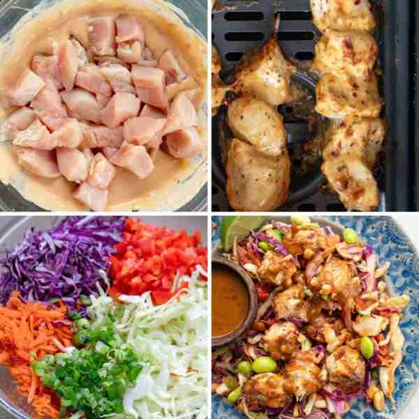 So flavorful, so colorful, so healthy! This Asian chicken salad with peanut sauce is great for quick...