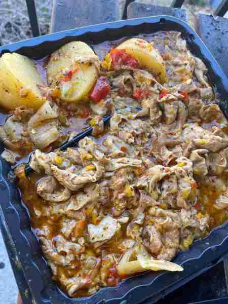 Chitterlings extra extra seasoning and veggies Sauce 😋😋😋