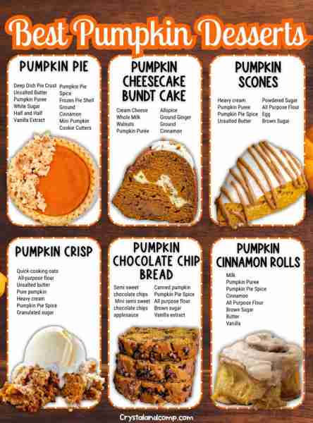 😍 THE BEST PUMPKIN DESSERTS There is not a bad recipe on the list! LIST IN THE COMMENTS