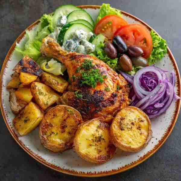 Roasted Chicken Plate with Veggies and Potatoes 📌 Recipe in the first сoммεητ