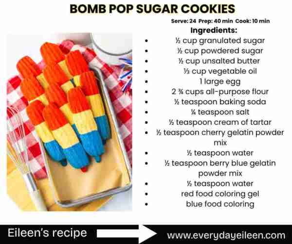 Enjoy these festive Bomb Pop Cookies, a sugar cookie base for all your summer parties.