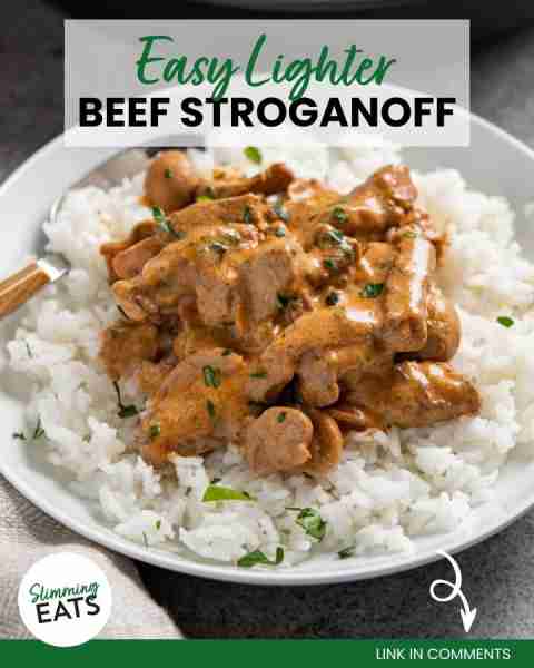 Easy homemade Lighter Beef Stroganoff - a firm family favourite, perfect with rice or noodles. Serve...