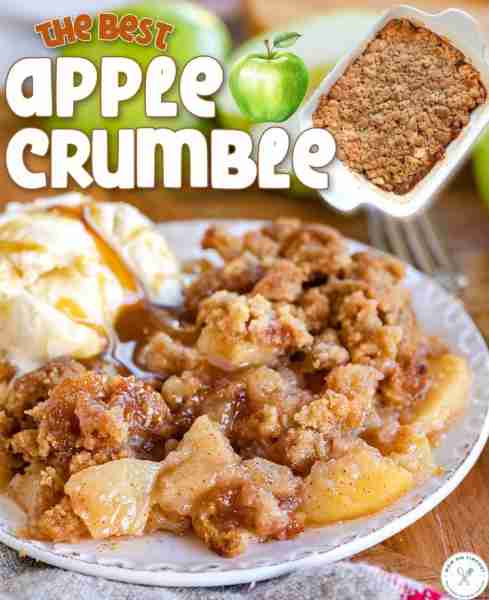 This easy homemade Apple 🍏 Crumble is our favorite dessert with it’s sweet, caramelized apple filli...
