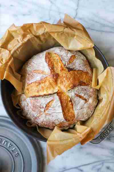 Easy No Knead Bread - FOOL-PROOF and only 4-ingredients! So hearty and rustic with the most amazing...