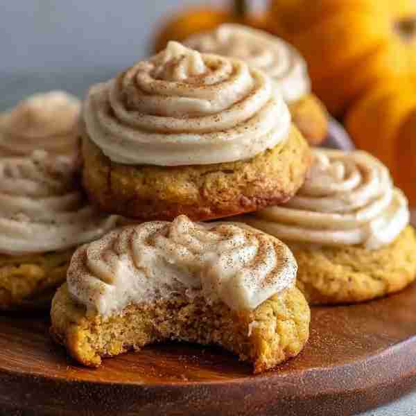 Easy Fall Pumpkin Cookies Recipe Ingredients : ½ cup vegan butter, softened ¼ cup pumpkin puree ¼ cu...