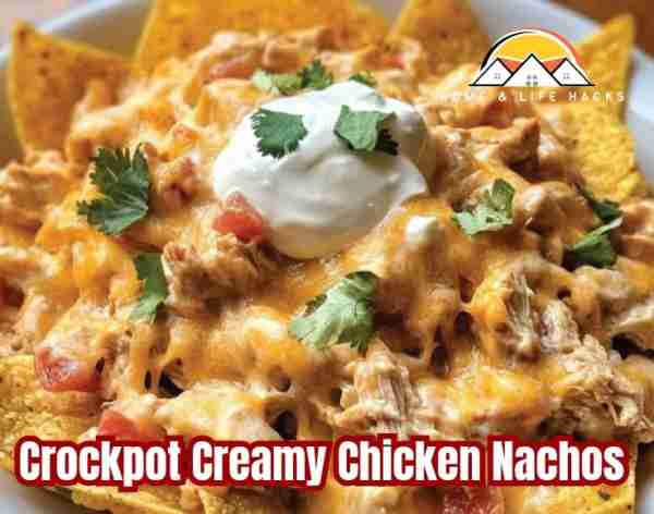 Crockpot Creamy Chicken Nachos Ingredients: - 2 to 3 boneless, skinless chicken breasts - 1 packet t...