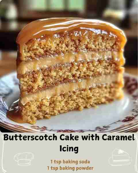 🍰 Butterscotch Cake with Caramel Icing 🍯 Ingredients For the Cake: 2 cups (400 g) packed light bro...