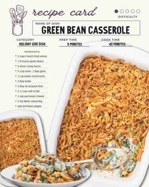 No Thanksgiving table is complete without the classic Green Bean Casserole 🥘 🦃🍴 Ingredients 1 pou...