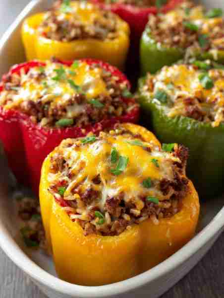 stuffed peppers recipe Ingredients: * 2 medium ball peppers * 1/4 medium yellow onion Recipe in Firs...