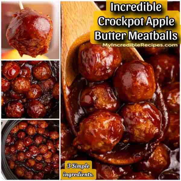 Incredible Crockpot Apple Meatballs 🍎 Easy Drop In Crock! The Best appetizer & Loved for game days...