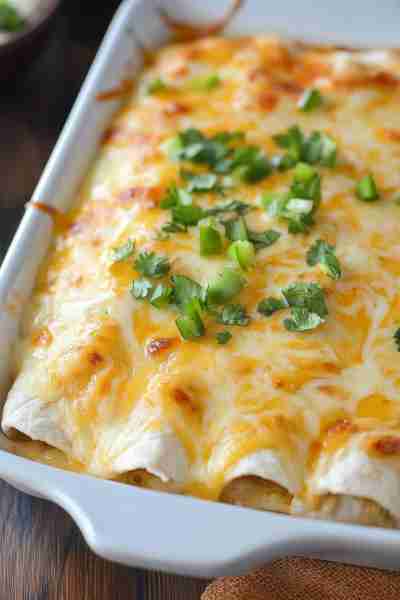"Made these cream cheese chicken enchiladas last night—my family practically licked the dish clean!"...