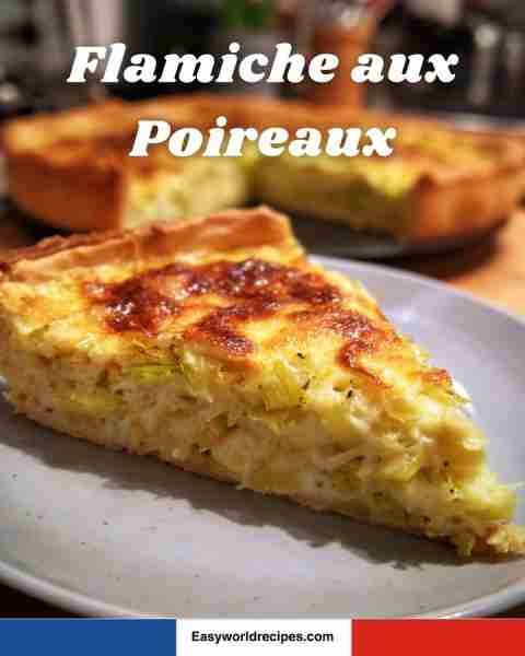 🥧🇫🇷 Flamiche aux Poireaux A savory tart made with sautéed leeks, eggs, and cream, baked in pastry....